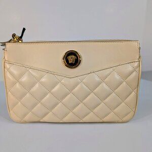 Versace Cream Quilted Nappa Leather Crossbody Bag